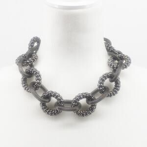 RJ Graziano Chunky Gunmetal Chain Statement Necklace Adjustable